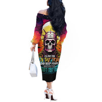 Skull Space Off The Shoulder Long Sleeve Dress I'll Put You In The Trunk - Wonder Print Shop