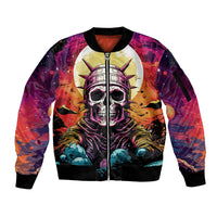 Skull Space Sleeve Zip Bomber Jacket I'll Put You In The Trunk - Wonder Print Shop