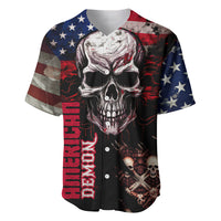 Skull Baseball Jersey American Demon - Wonder Print Shop