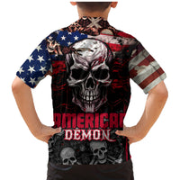 Skull Family Matching Mermaid Dress and Hawaiian Shirt American Demon - Wonder Print Shop