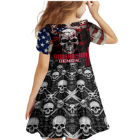 Skull Family Matching Mermaid Dress and Hawaiian Shirt American Demon - Wonder Print Shop