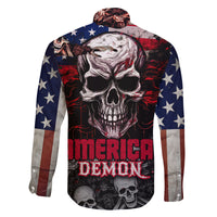 Skull Family Matching Tank Maxi Dress and Hawaiian Shirt American Demon - Wonder Print Shop