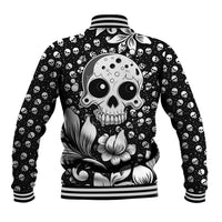 Skull Baseball Jacket Cute Skull Fun and Floral - Wonder Print Shop