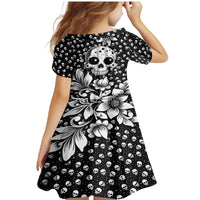 Skull Family Matching Mermaid Dress and Hawaiian Shirt Cute Skull Fun and Floral - Wonder Print Shop