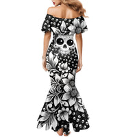 Skull Mermaid Dress Cute Skull Fun and Floral - Wonder Print Shop