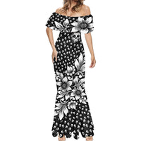 Skull Mermaid Dress Cute Skull Fun and Floral - Wonder Print Shop