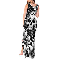 Skull Tank Maxi Dress Cute Skull Fun and Floral - Wonder Print Shop