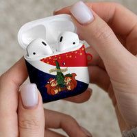 France Christmas AirPods Case with Eiffel Tower Chipmunks Candy Canes and Starry Night Design - Wonder Print Shop