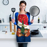 France Christmas Apron with Eiffel Tower Chipmunks Candy Canes and Starry Night Design - Wonder Print Shop