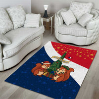 France Christmas Area Rug with Eiffel Tower Chipmunks Candy Canes and Starry Night Design - Wonder Print Shop