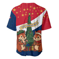 France Christmas Baseball Jersey with Eiffel Tower Chipmunks Candy Canes and Starry Night Design - Wonder Print Shop