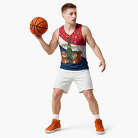 France Christmas Basketball Jersey with Eiffel Tower Chipmunks Candy Canes and Starry Night Design - Wonder Print Shop