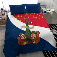 France Christmas Bedding Set with Eiffel Tower Chipmunks Candy Canes and Starry Night Design - Wonder Print Shop