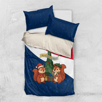 France Christmas Bedding Set with Eiffel Tower Chipmunks Candy Canes and Starry Night Design - Wonder Print Shop