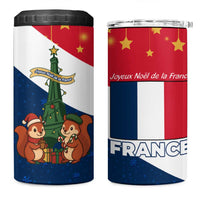 France Christmas 4 in 1 Can Cooler Tumbler with Eiffel Tower Chipmunks Candy Canes and Starry Night Design - Wonder Print Shop