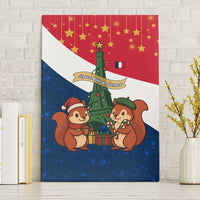 France Christmas Canvas Wall Art with Eiffel Tower Chipmunks Candy Canes and Starry Night Design - Wonder Print Shop