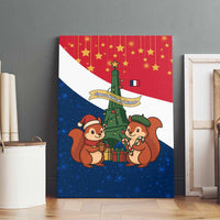 France Christmas Canvas Wall Art with Eiffel Tower Chipmunks Candy Canes and Starry Night Design - Wonder Print Shop