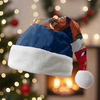France Christmas Santa Hat with Eiffel Tower Chipmunks Candy Canes and Starry Night Design - Wonder Print Shop