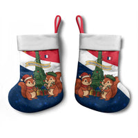 France Christmas Stocking with Eiffel Tower Chipmunks Candy Canes and Starry Night Design - Wonder Print Shop