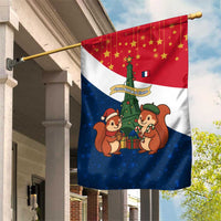 France Christmas Garden Flag with Eiffel Tower Chipmunks Candy Canes and Starry Night Design - Wonder Print Shop