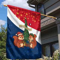 France Christmas Garden Flag with Eiffel Tower Chipmunks Candy Canes and Starry Night Design - Wonder Print Shop