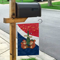 France Christmas Garden Flag with Eiffel Tower Chipmunks Candy Canes and Starry Night Design - Wonder Print Shop