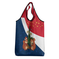 France Christmas Grocery Bag with Eiffel Tower Chipmunks Candy Canes and Starry Night Design - Wonder Print Shop