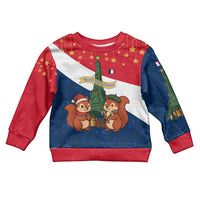 France Christmas Kid Ugly Christmas Sweater with Eiffel Tower Chipmunks Candy Canes and Starry Night Design - Wonder Print Shop