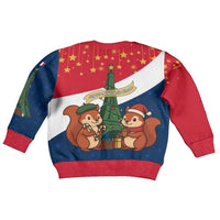 France Christmas Kid Ugly Christmas Sweater with Eiffel Tower Chipmunks Candy Canes and Starry Night Design - Wonder Print Shop