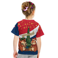 France Christmas Kid T Shirt with Eiffel Tower Chipmunks Candy Canes and Starry Night Design - Wonder Print Shop