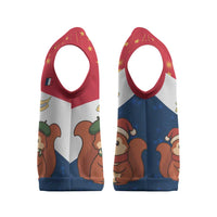 France Christmas Knitted V-Neck Vest with Eiffel Tower Chipmunks Candy Canes and Starry Night Design - Wonder Print Shop