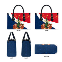 France Christmas Leather Bag with Eiffel Tower Chipmunks Candy Canes and Starry Night Design - Wonder Print Shop