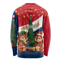 France Christmas Long Sleeve Shirt with Eiffel Tower Chipmunks Candy Canes and Starry Night Design - Wonder Print Shop