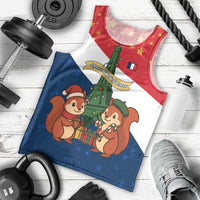France Christmas Men Tank Top with Eiffel Tower Chipmunks Candy Canes and Starry Night Design - Wonder Print Shop