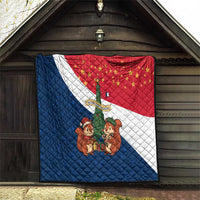 France Christmas Quilt with Eiffel Tower Chipmunks Candy Canes and Starry Night Design - Wonder Print Shop