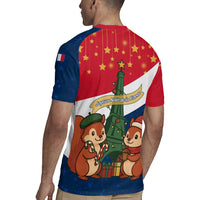 France Christmas Rugby Jersey with Eiffel Tower Chipmunks Candy Canes and Starry Night Design - Wonder Print Shop