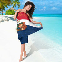 France Christmas Sarong with Eiffel Tower Chipmunks Candy Canes and Starry Night Design - Wonder Print Shop