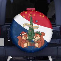 France Christmas Spare Tire Cover with Eiffel Tower Chipmunks Candy Canes and Starry Night Design - Wonder Print Shop