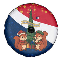 France Christmas Spare Tire Cover with Eiffel Tower Chipmunks Candy Canes and Starry Night Design - Wonder Print Shop