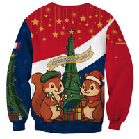 France Christmas Sweatshirt with Eiffel Tower Chipmunks Candy Canes and Starry Night Design - Wonder Print Shop