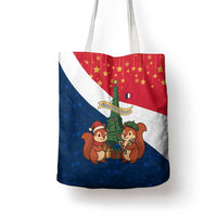 France Christmas Tote Bag with Eiffel Tower Chipmunks Candy Canes and Starry Night Design - Wonder Print Shop