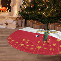 France Christmas Tree Skirt with Eiffel Tower Chipmunks Candy Canes and Starry Night Design - Wonder Print Shop