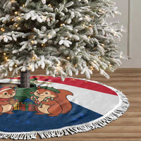 France Christmas Tree Skirt with Eiffel Tower Chipmunks Candy Canes and Starry Night Design - Wonder Print Shop