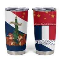 France Christmas Tumbler Cup with Eiffel Tower Chipmunks Candy Canes and Starry Night Design - Wonder Print Shop