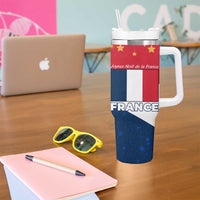France Christmas Tumbler With Handle with Eiffel Tower Chipmunks Candy Canes and Starry Night Design - Wonder Print Shop