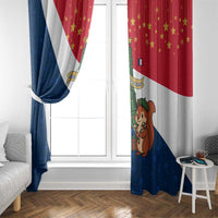 France Christmas Window Curtain with Eiffel Tower Chipmunks Candy Canes and Starry Night Design - Wonder Print Shop