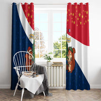 France Christmas Window Curtain with Eiffel Tower Chipmunks Candy Canes and Starry Night Design - Wonder Print Shop