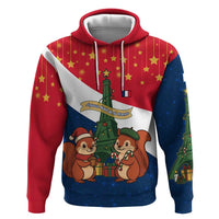 France Christmas Zip Hoodie with Eiffel Tower Chipmunks Candy Canes and Starry Night Design - Wonder Print Shop
