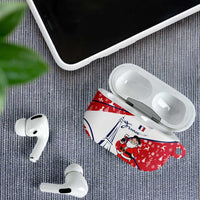 France Christmas AirPods Case with Santa Wine Glass Eiffel Tower and Holiday Icons Design - Wonder Print Shop