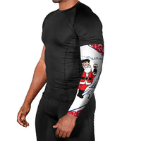 France Christmas Arm Sleeves with Santa Wine Glass Eiffel Tower and Holiday Icons Design - Wonder Print Shop